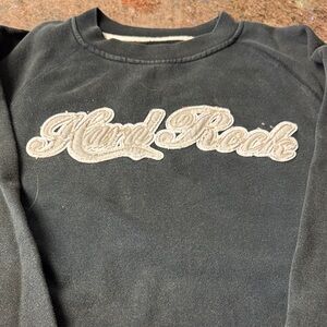 Hard Rock Cafe Black and White Crewneck Sweater